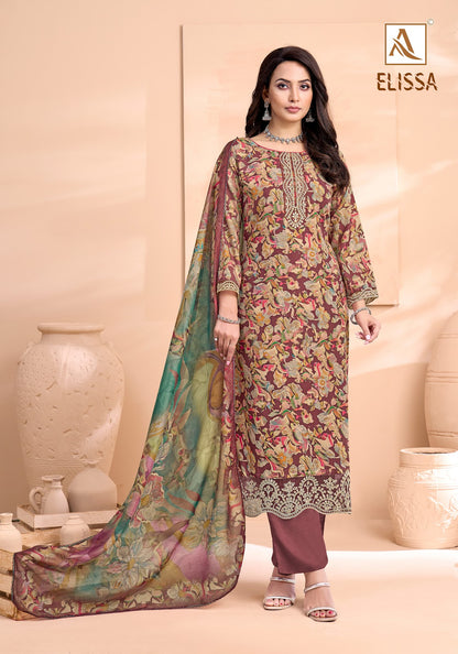 Elissa Alok Pure Cotton Karachi Salwar Suits Supplier India