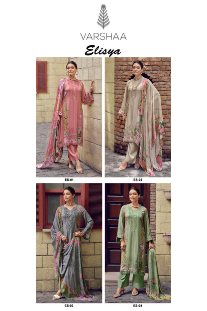 Elisya Varshaa Cord Pashmina Suits Exporter Gujarat