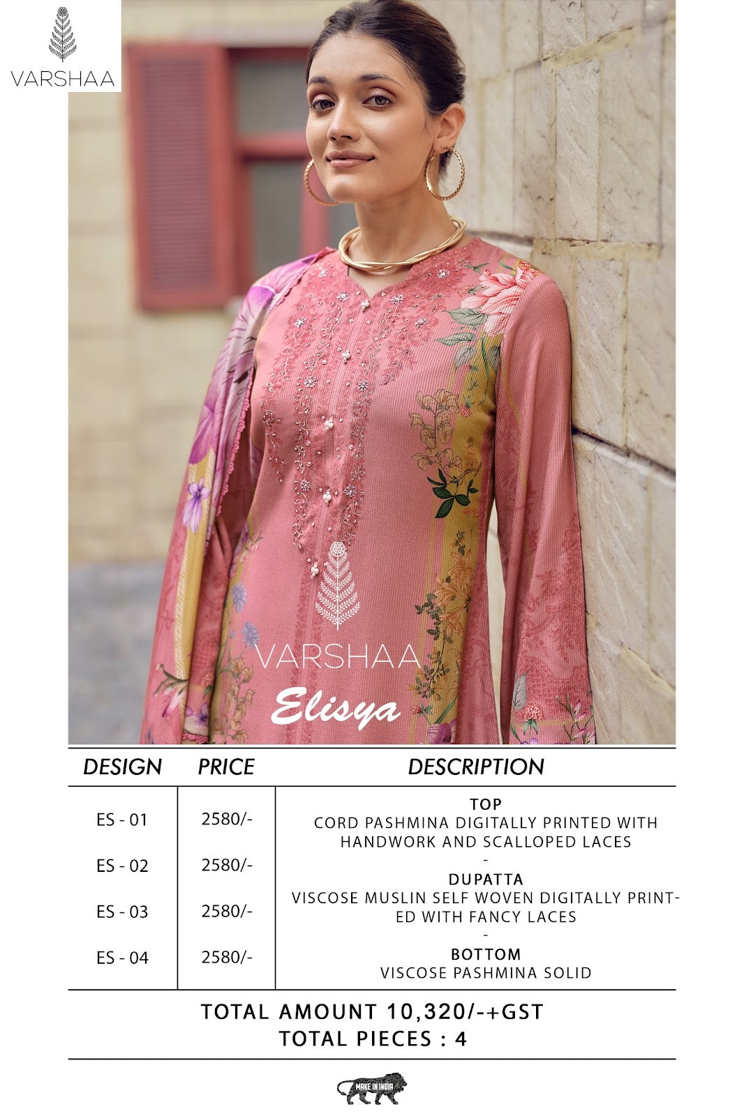 Elisya Varshaa Cord Pashmina Suits Exporter Gujarat