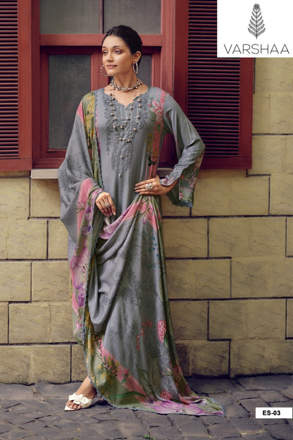 Elisya Varshaa Cord Pashmina Suits Exporter Gujarat