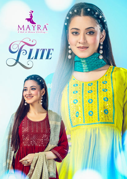 Elite Mayra Roman Silk Readymade Anarkali Suits Exporter Ahmedabad