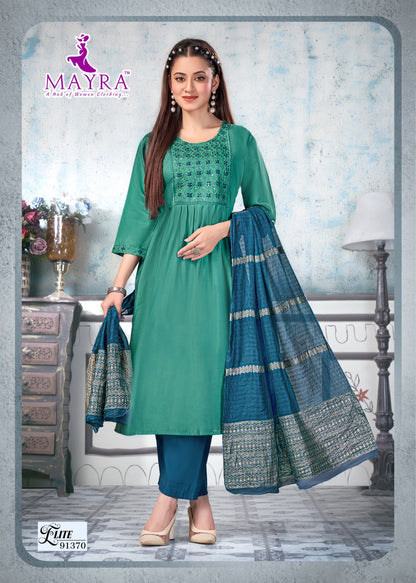 Elite Mayra Roman Silk Readymade Anarkali Suits Exporter Ahmedabad