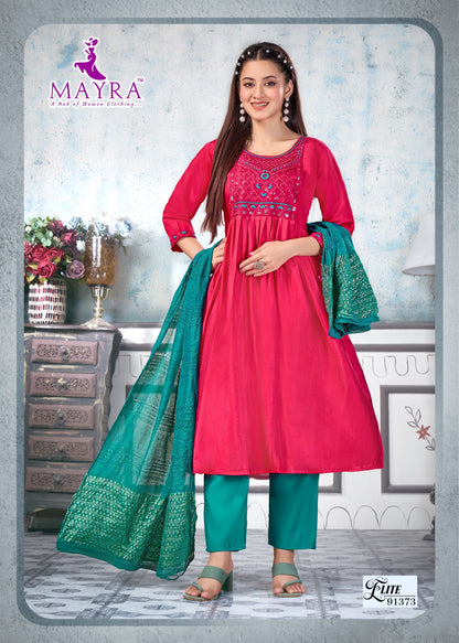 Elite Mayra Roman Silk Readymade Anarkali Suits Exporter Ahmedabad