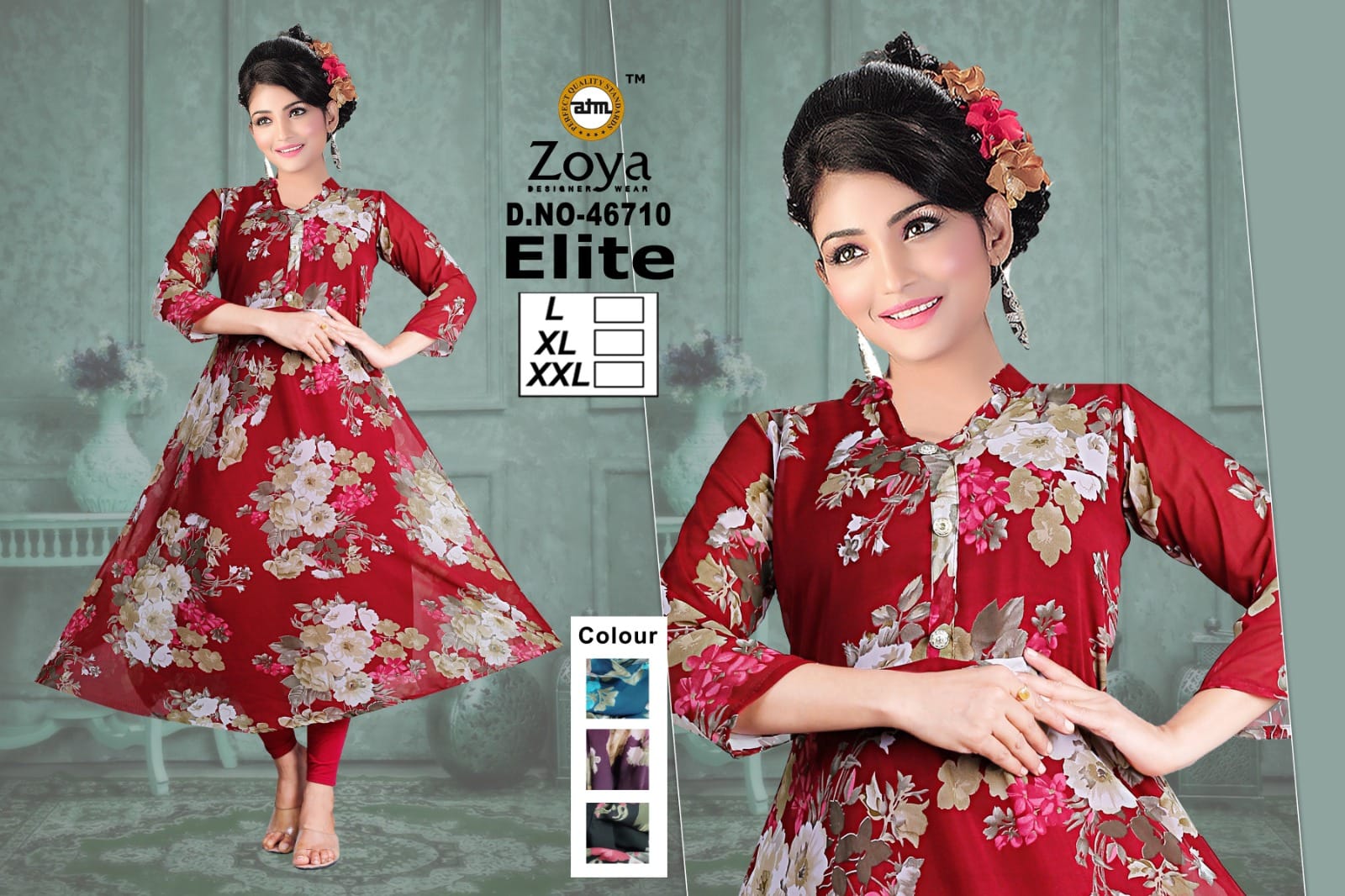 Elite Zoya Georgette Anarkali Kurtis Wholesale Price