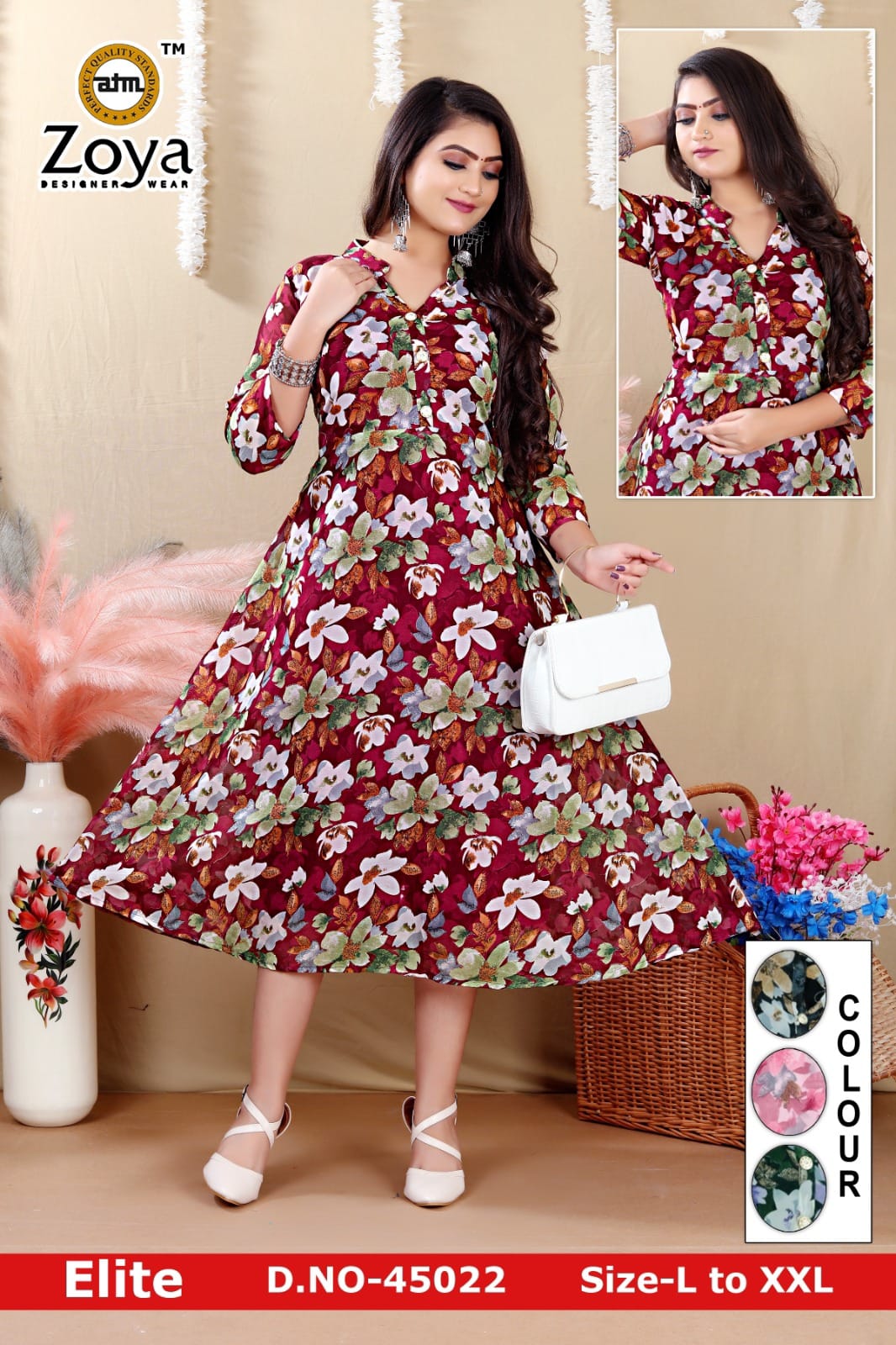 Elite Zoya Georgette Anarkali Kurtis Wholesale Price