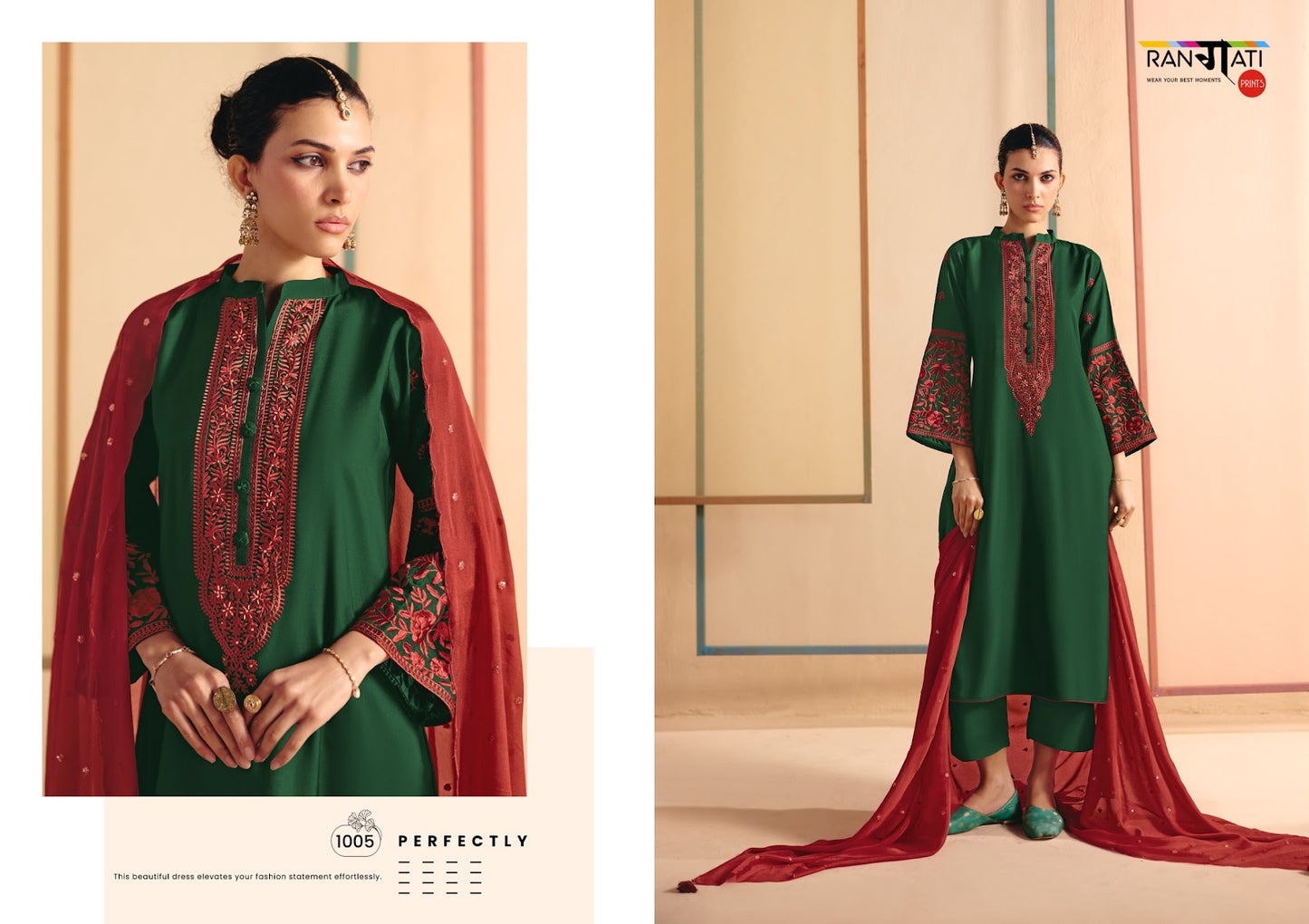 Eliza Rangati Prints Silk Pant Style Suits Wholesale Price