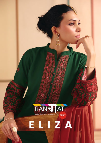 Eliza Rangati Prints Silk Pant Style Suits Wholesale Price