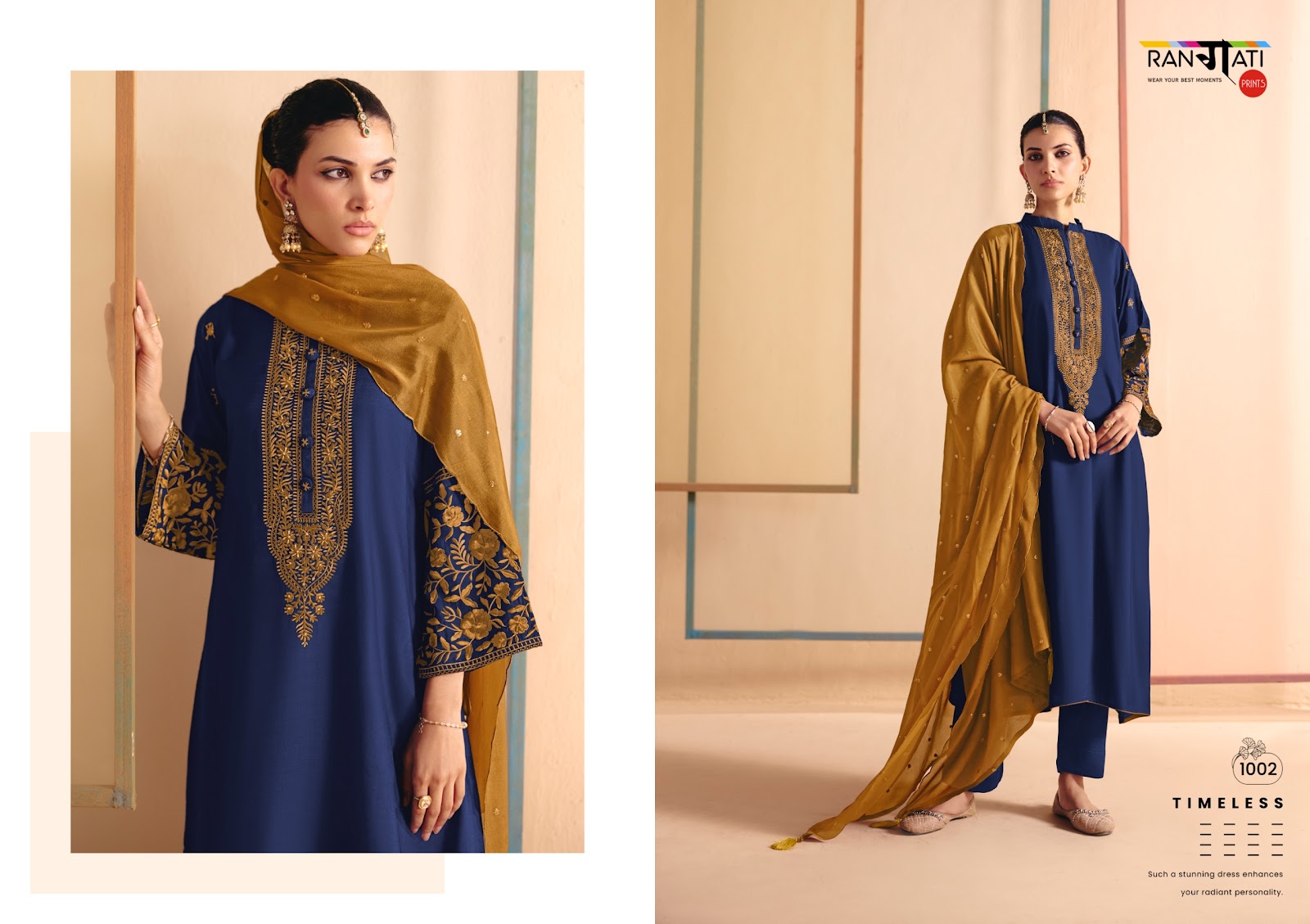 Eliza Rangati Prints Silk Pant Style Suits Wholesale Price