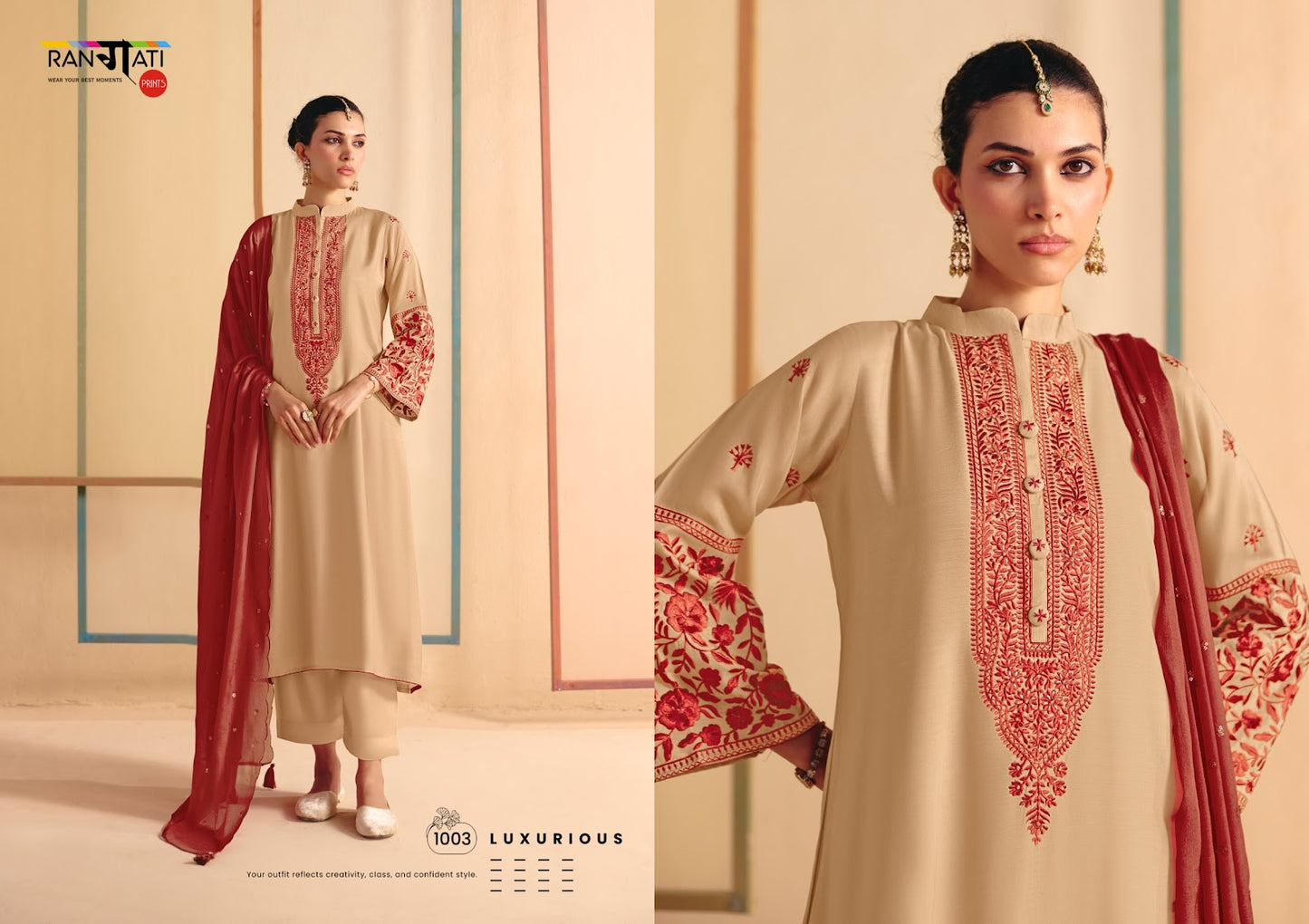 Eliza Rangati Prints Silk Pant Style Suits Wholesale Price