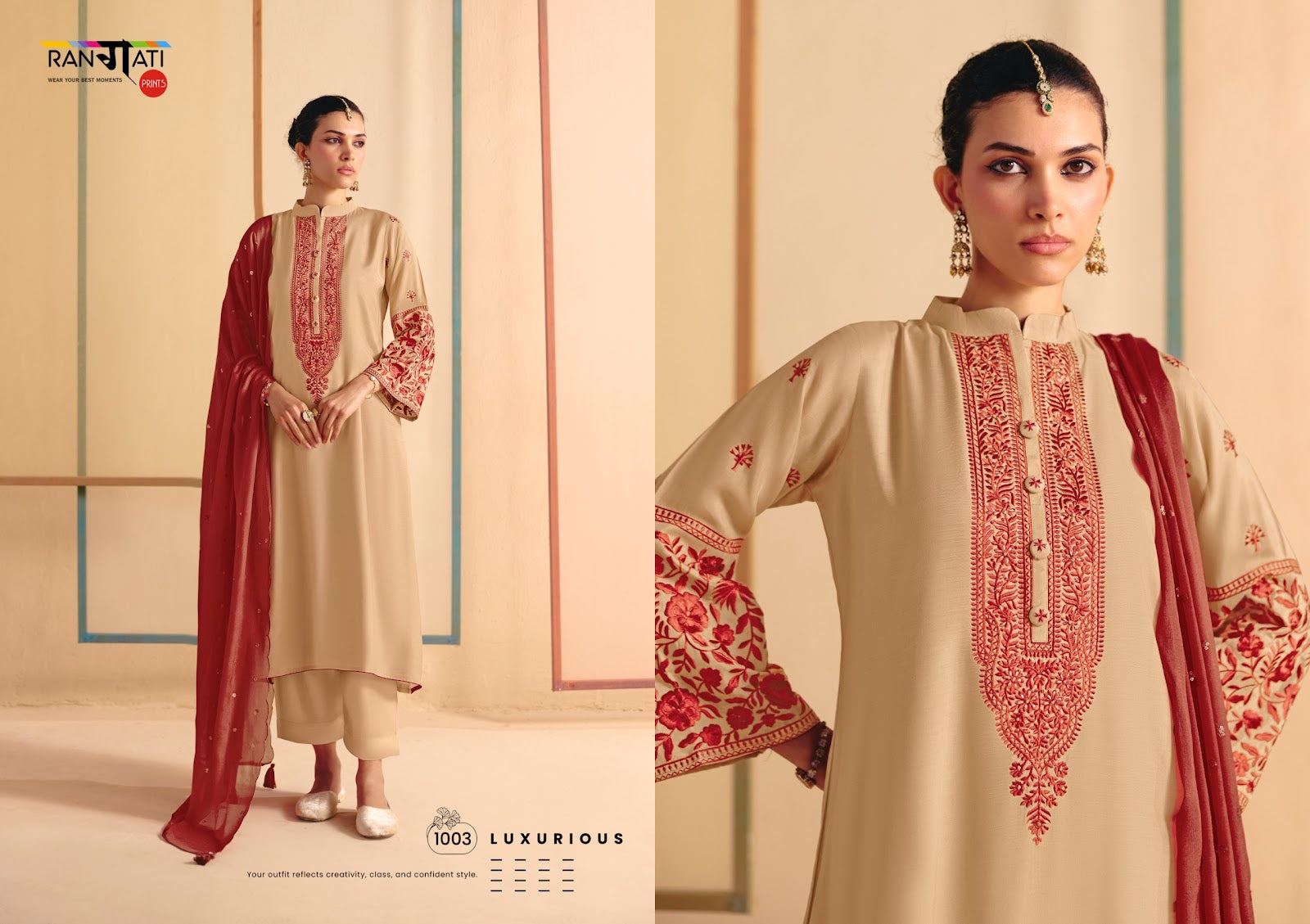 Eliza Rangati Prints Silk Pant Style Suits Wholesale Price