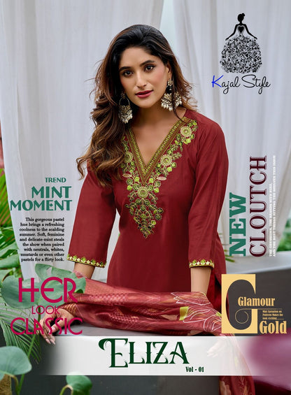 Eliza Vol 1 Kajal Style Vertican Readymade Pant Style Suits Supplier