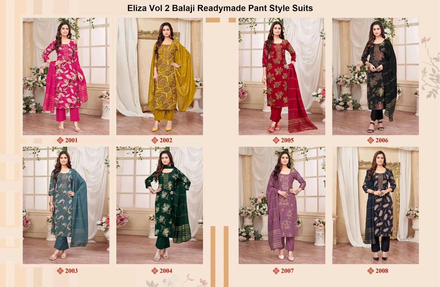 Eliza Vol 2 Balaji Vertican Readymade Pant Style Suits Exporter
