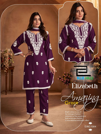 Elizabeth Blue Hills Rayon 14Kg Readymade Suits Wholesaler India