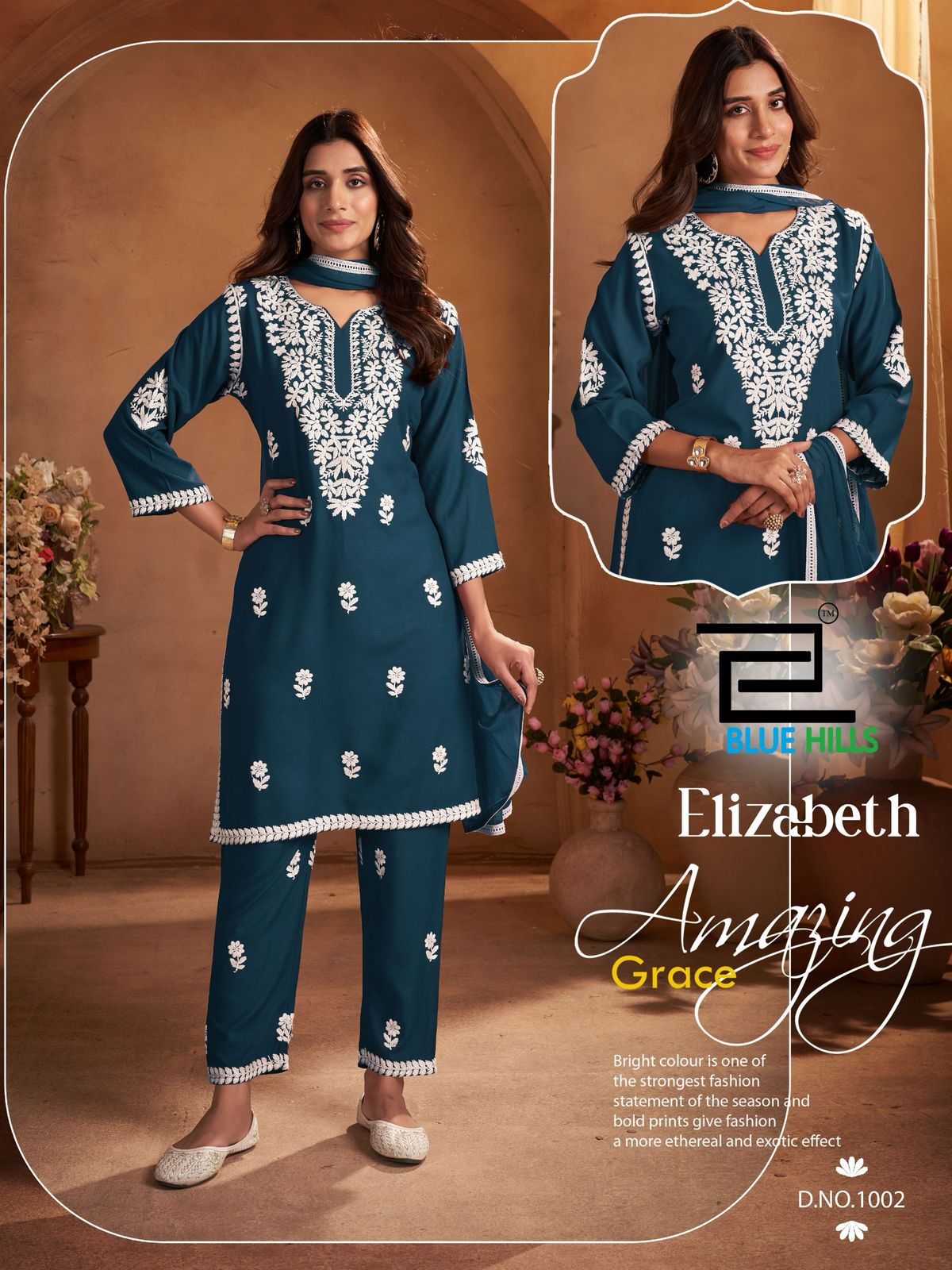 Elizabeth Blue Hills Rayon 14Kg Readymade Suits Wholesaler India