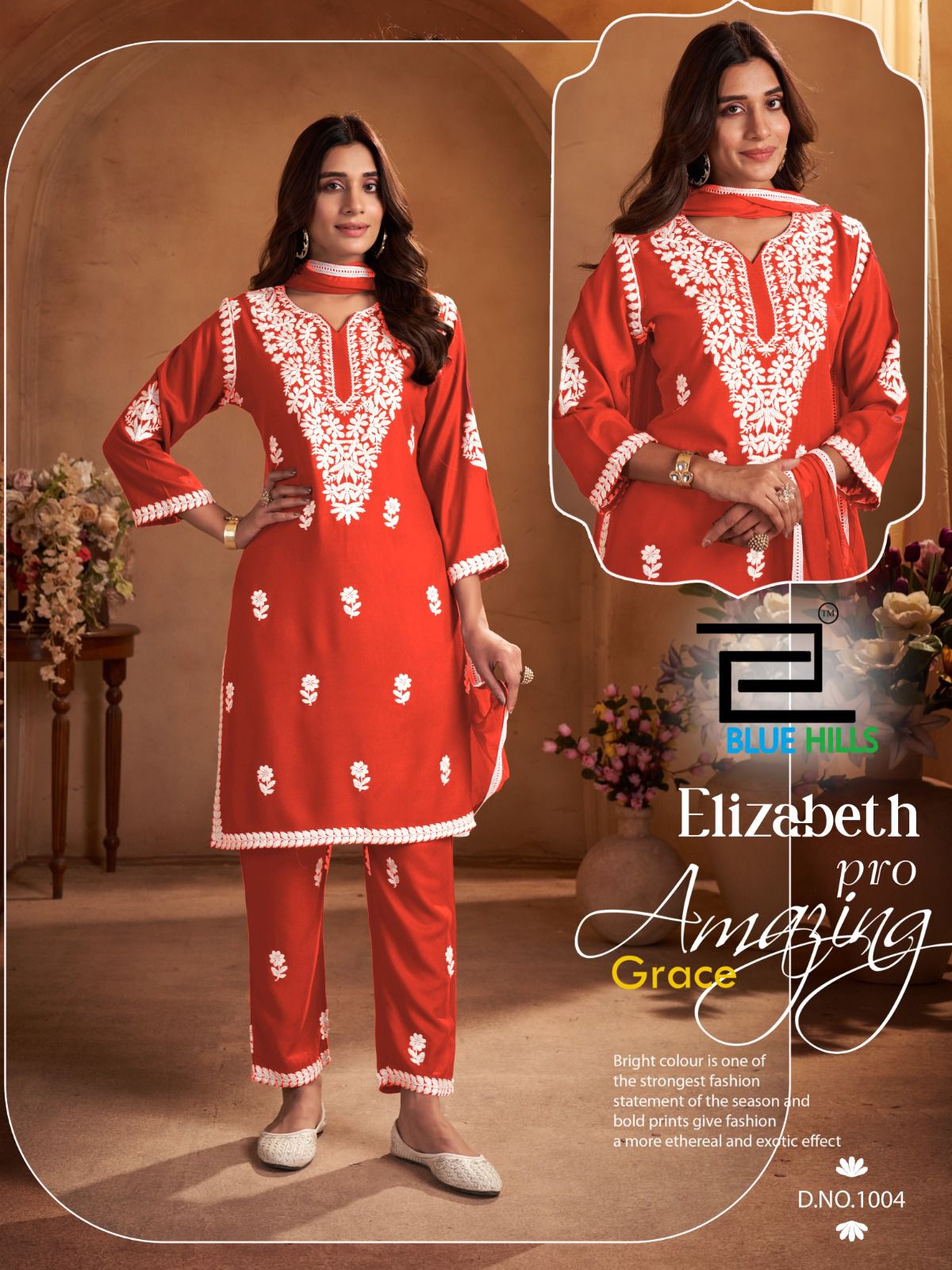 Elizabeth Pro Blue Hills Rayon 14Kg Readymade Pant Style Suits Exporter
