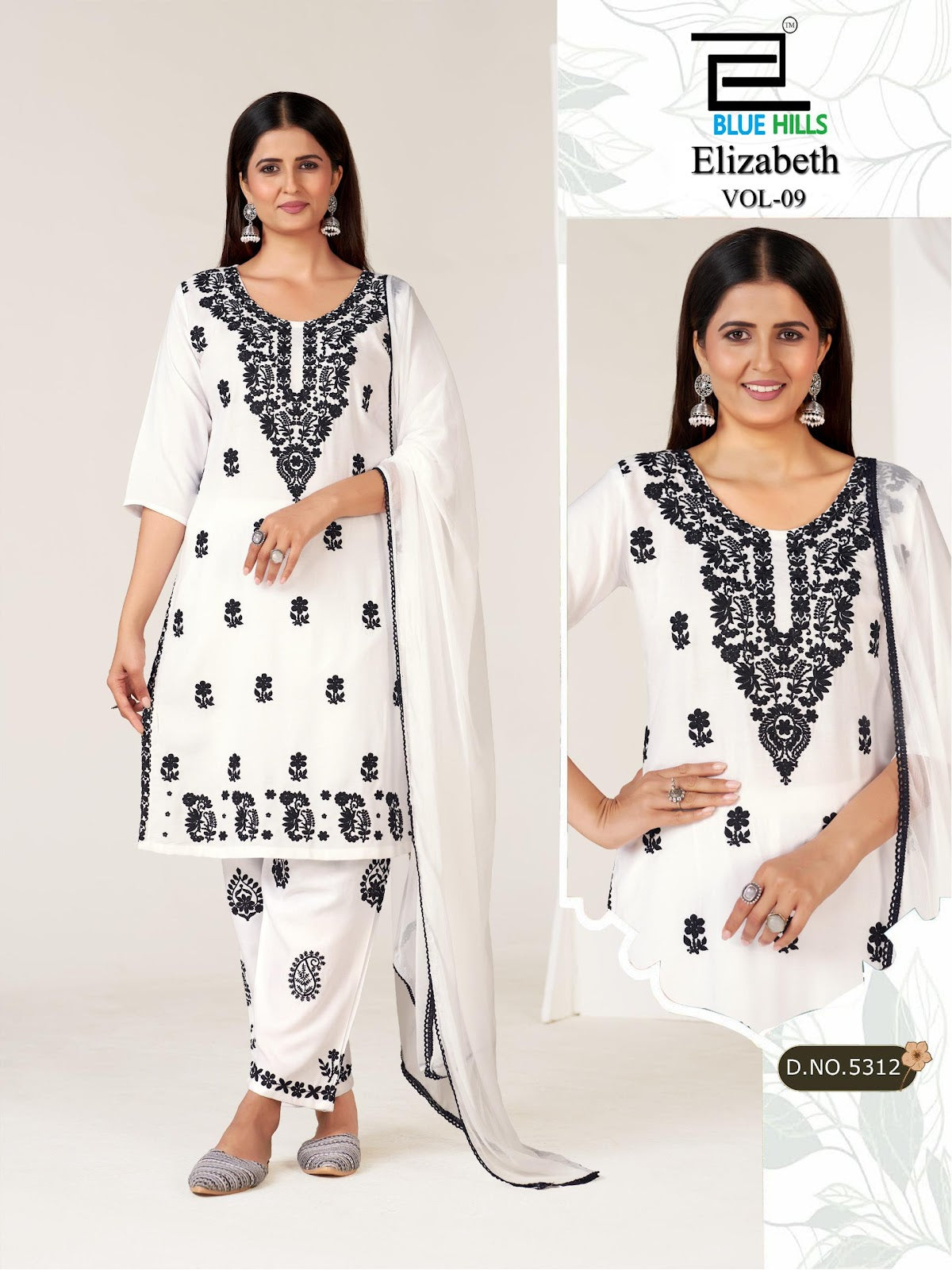 Elizabeth Vol 9 Blue Hills Rayon 14Kg Readymade Pant Style Suits Wholesale Rate