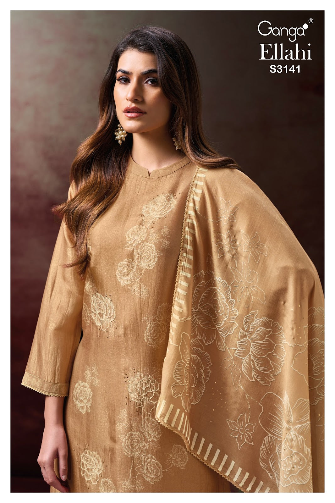 Ellahi 3141 Ganga Bemberg Silk Plazzo Style Suits Supplier Ahmedabad