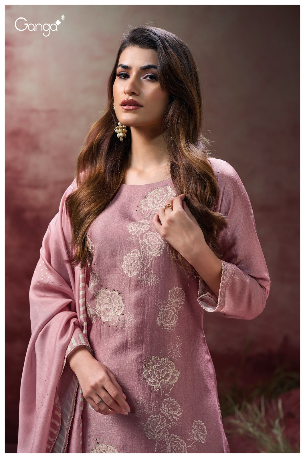 Ellahi 3141 Ganga Bemberg Silk Plazzo Style Suits Supplier Ahmedabad