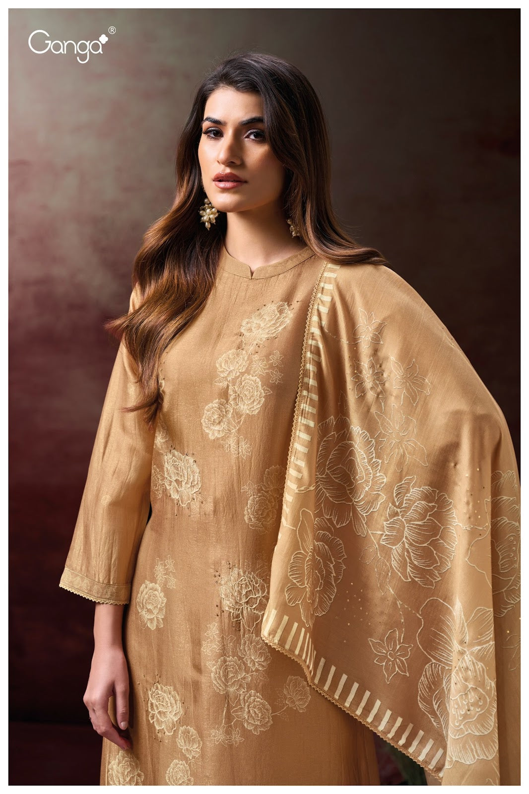 Ellahi 3141 Ganga Bemberg Silk Plazzo Style Suits Supplier Ahmedabad