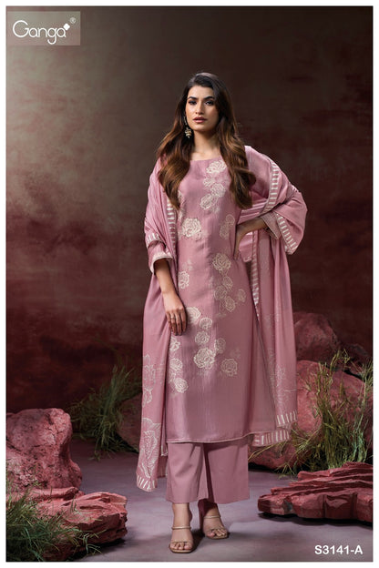Ellahi 3141 Ganga Bemberg Silk Plazzo Style Suits Supplier Ahmedabad