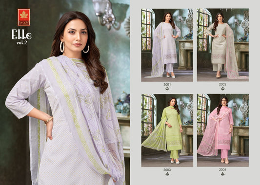Elle Vol 2 Karachi Prints Cambric Pant Style Suits Wholesale Price