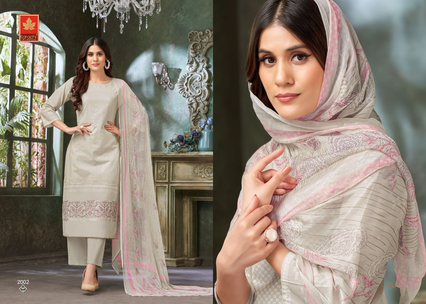 एले वॉल्यूम 2 ​​कराची प्रिंट्स कैम्ब्रिक पैंट स्टाइल सूट थोक मूल्य पर