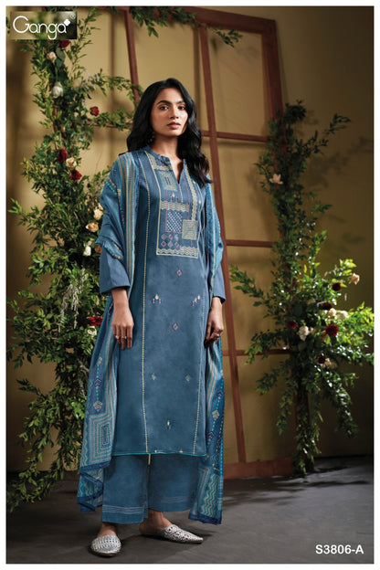 Ellesy 3806 Ganga Premium Cotton Plazzo Style Suits Supplier