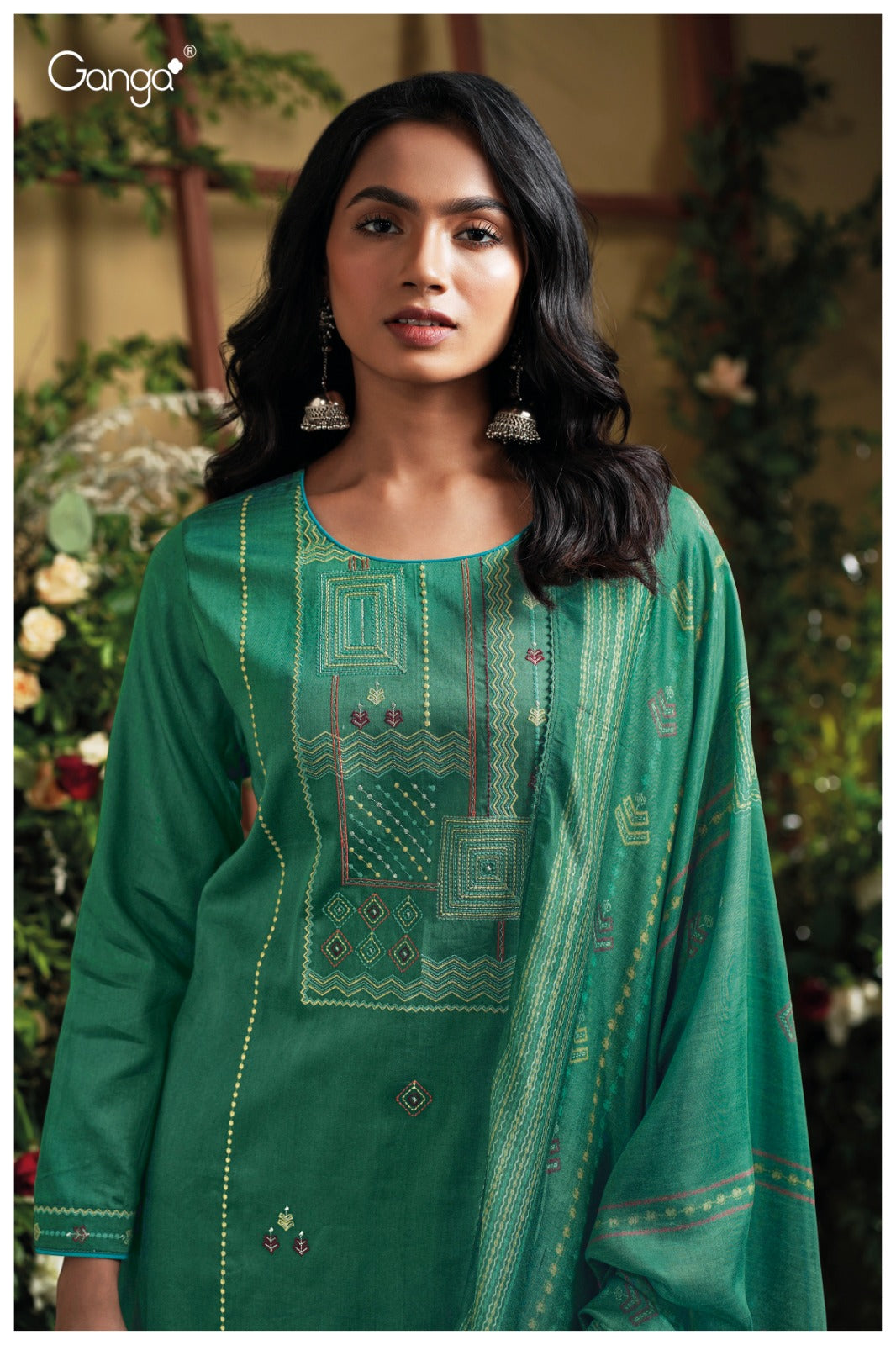 Ellesy 3806 Ganga Premium Cotton Plazzo Style Suits Supplier