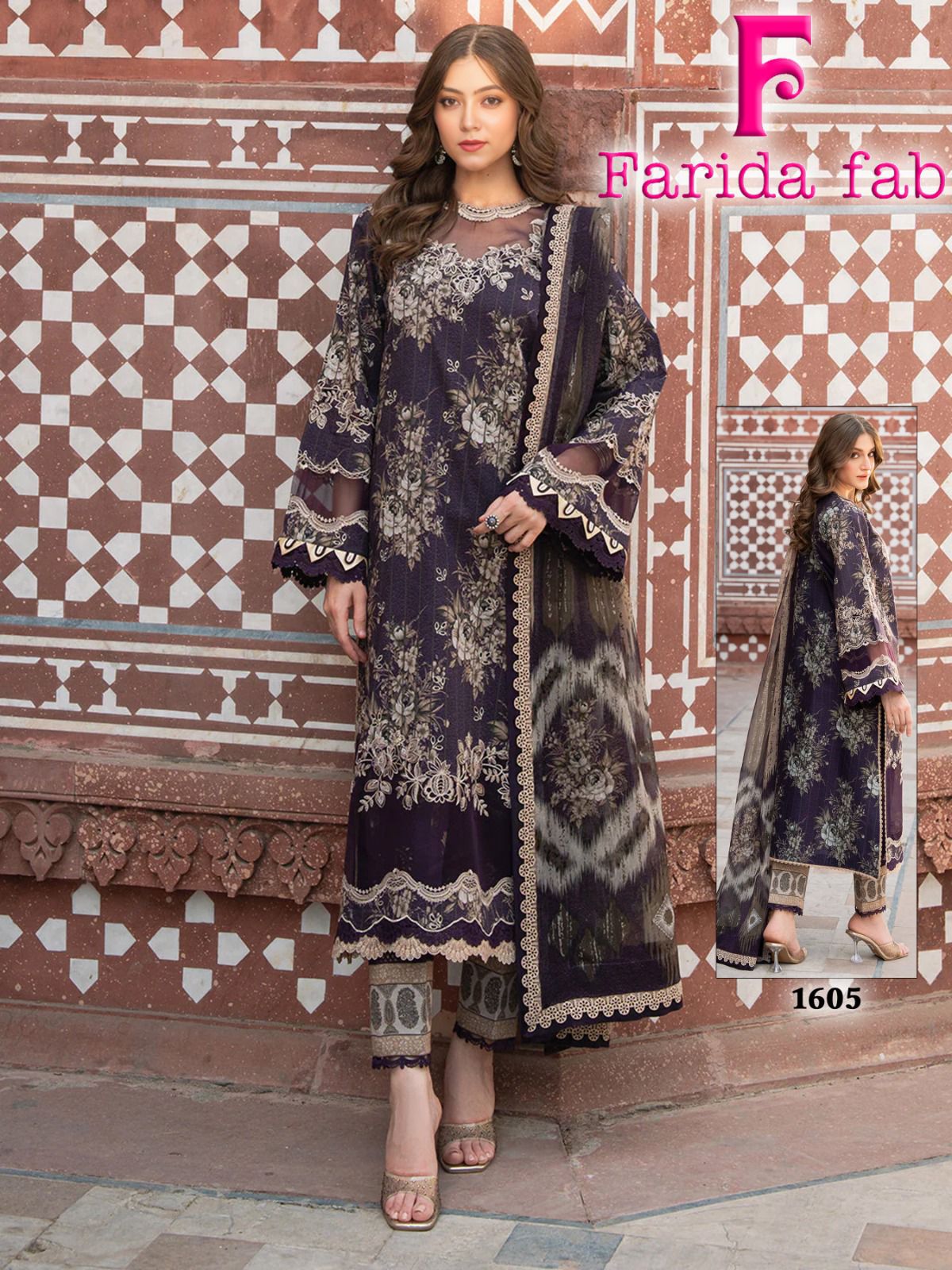 Ellija B Heavy Luxury Lawn Collection Farida Fab Karachi Salwar Suits Manufacturer Gujarat