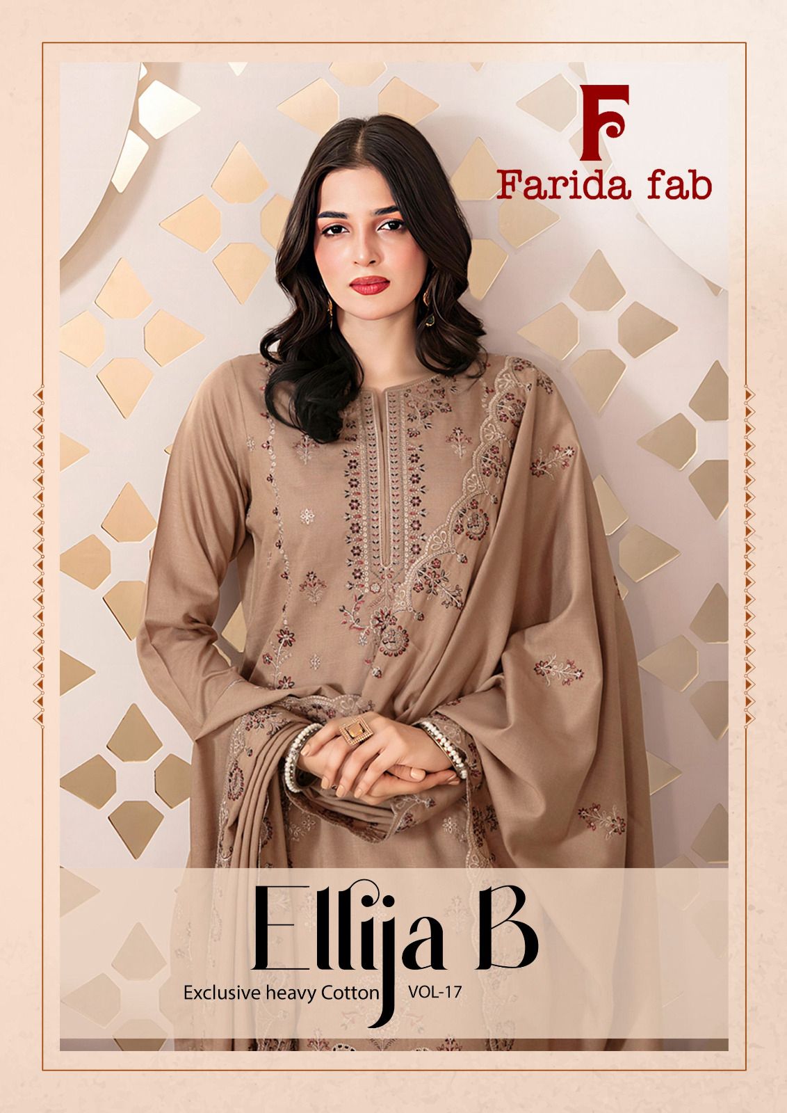 Ellija B Vol 17 Farida Fab Lawn Cotton Karachi Salwar Suits Exporter