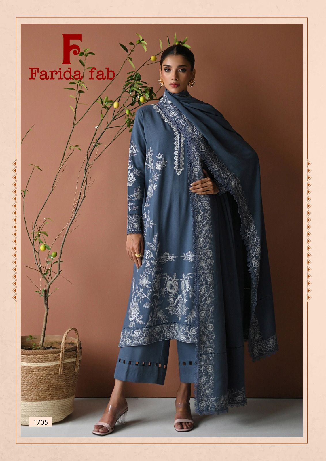 Ellija B Vol 17 Farida Fab Lawn Cotton Karachi Salwar Suits Exporter