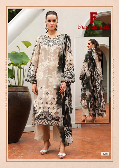 Ellija B Vol 17 Farida Fab Lawn Cotton Karachi Salwar Suits Exporter