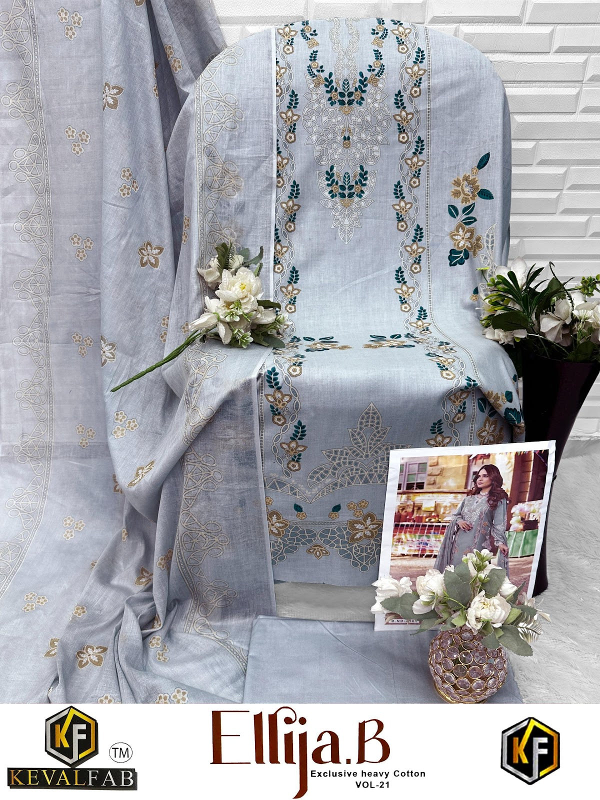 Ellija B Vol 21 Keval Fab Mix Cotton Karachi Salwar Suits Wholesale Rate