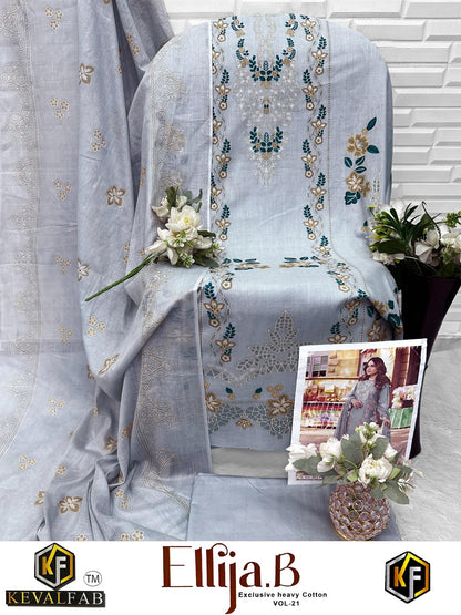 Ellija B Vol 21 Keval Fab Mix Cotton Karachi Salwar Suits Wholesale Rate