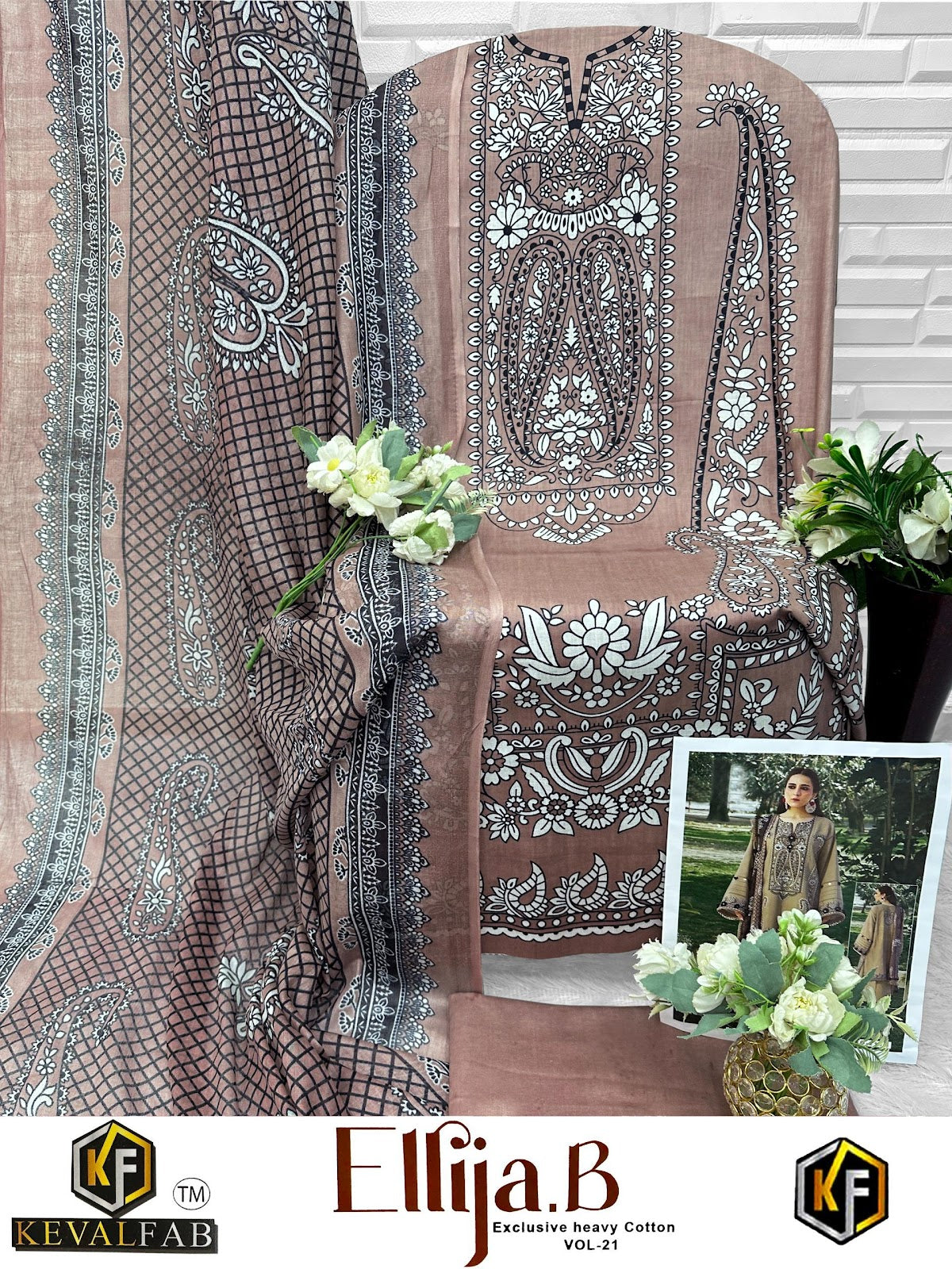 Ellija B Vol 21 Keval Fab Mix Cotton Karachi Salwar Suits Wholesale Rate