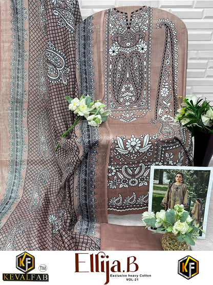 Ellija B Vol 21 Keval Fab Mix Cotton Karachi Salwar Suits Wholesale Rate