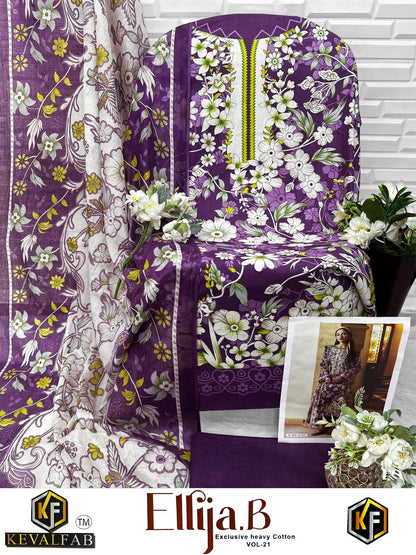 Ellija B Vol 21 Keval Fab Mix Cotton Karachi Salwar Suits Wholesale Rate