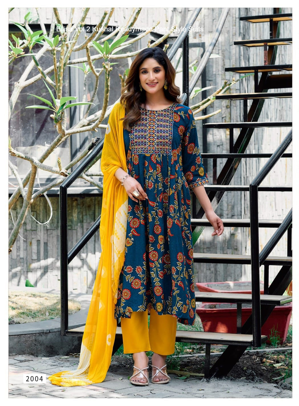 Ellisa Vol 2 Kushal Rayon Readymade Pant Style Suits Exporter Ahmedabad