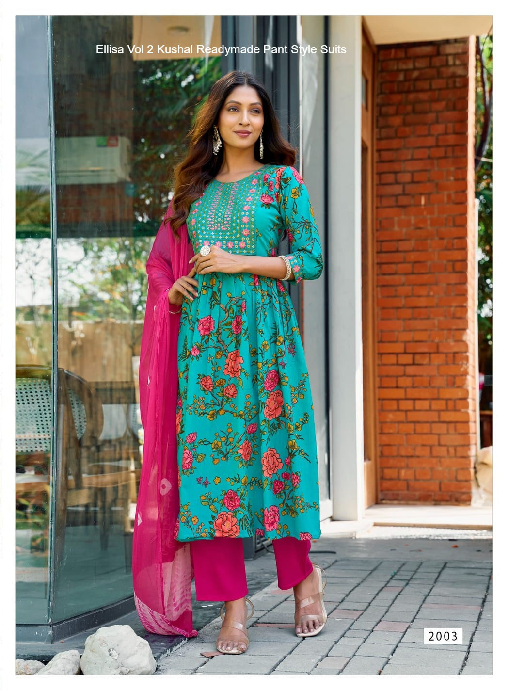 Ellisa Vol 2 Kushal Rayon Readymade Pant Style Suits Exporter Ahmedabad