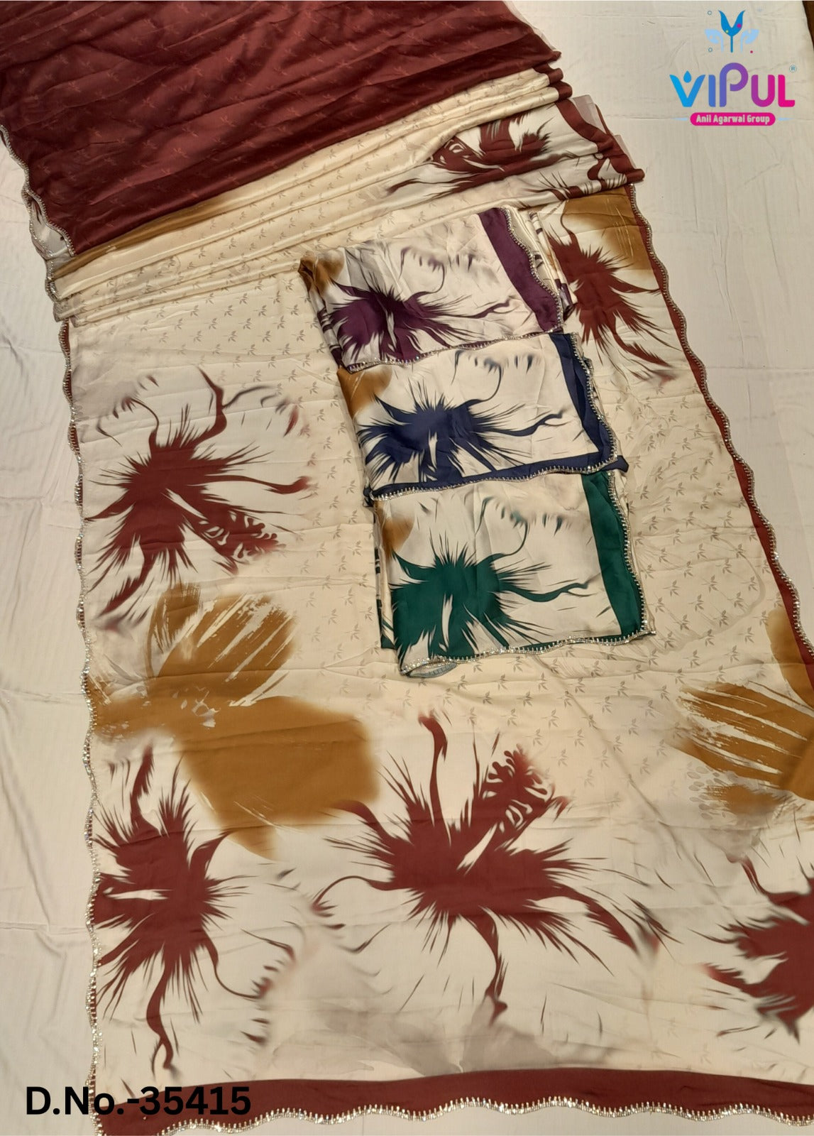 Elliza Vipul Soft Satin Sarees Supplier Gujarat