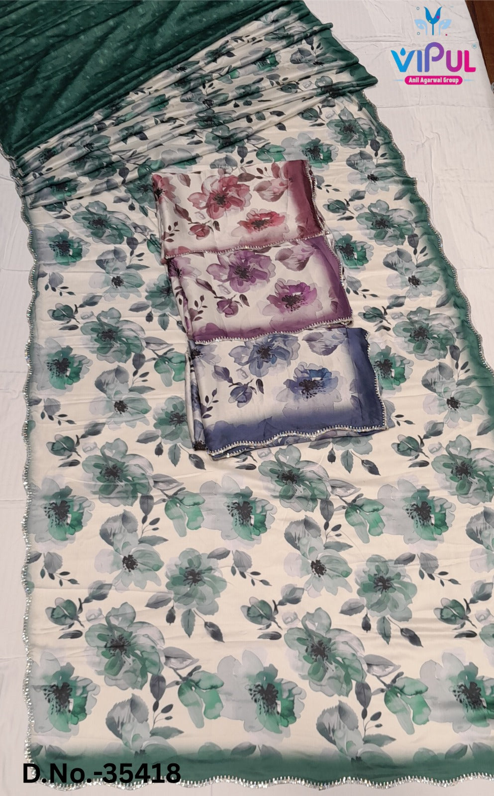 Elliza Vipul Soft Satin Sarees Supplier Gujarat