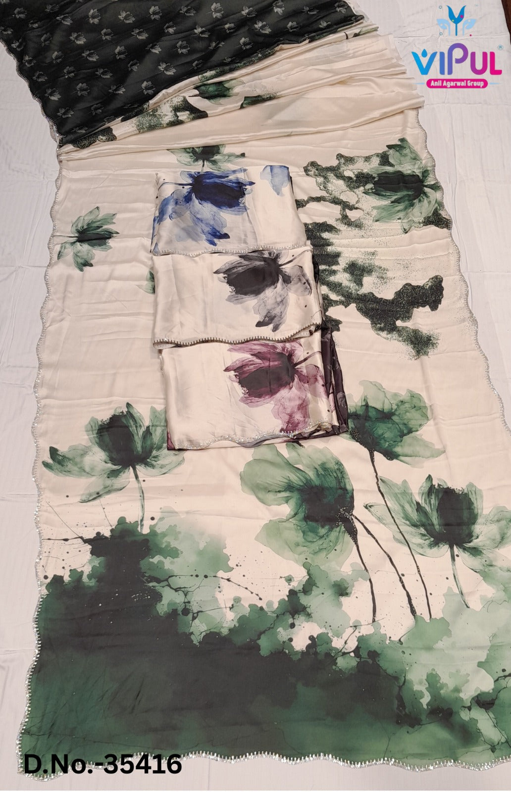 Elliza Vipul Soft Satin Sarees Supplier Gujarat