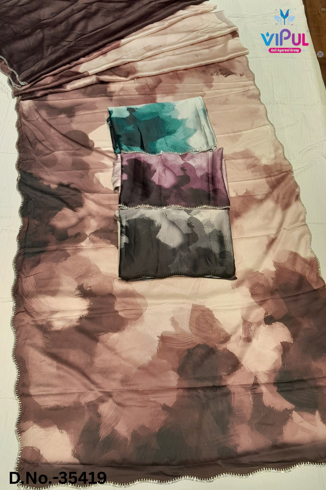 Elliza Vipul Soft Satin Sarees Supplier Gujarat