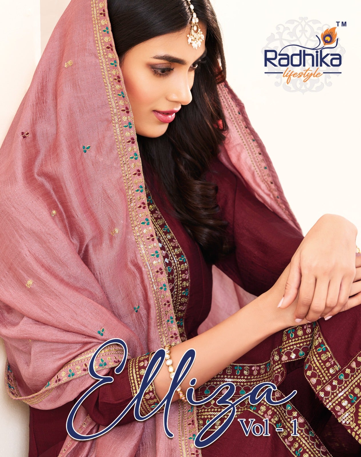 Elliza Vol 1 Radhika Lifestyle Vichitra Silk Readymade Anarkali Suits Manufacturer Gujarat