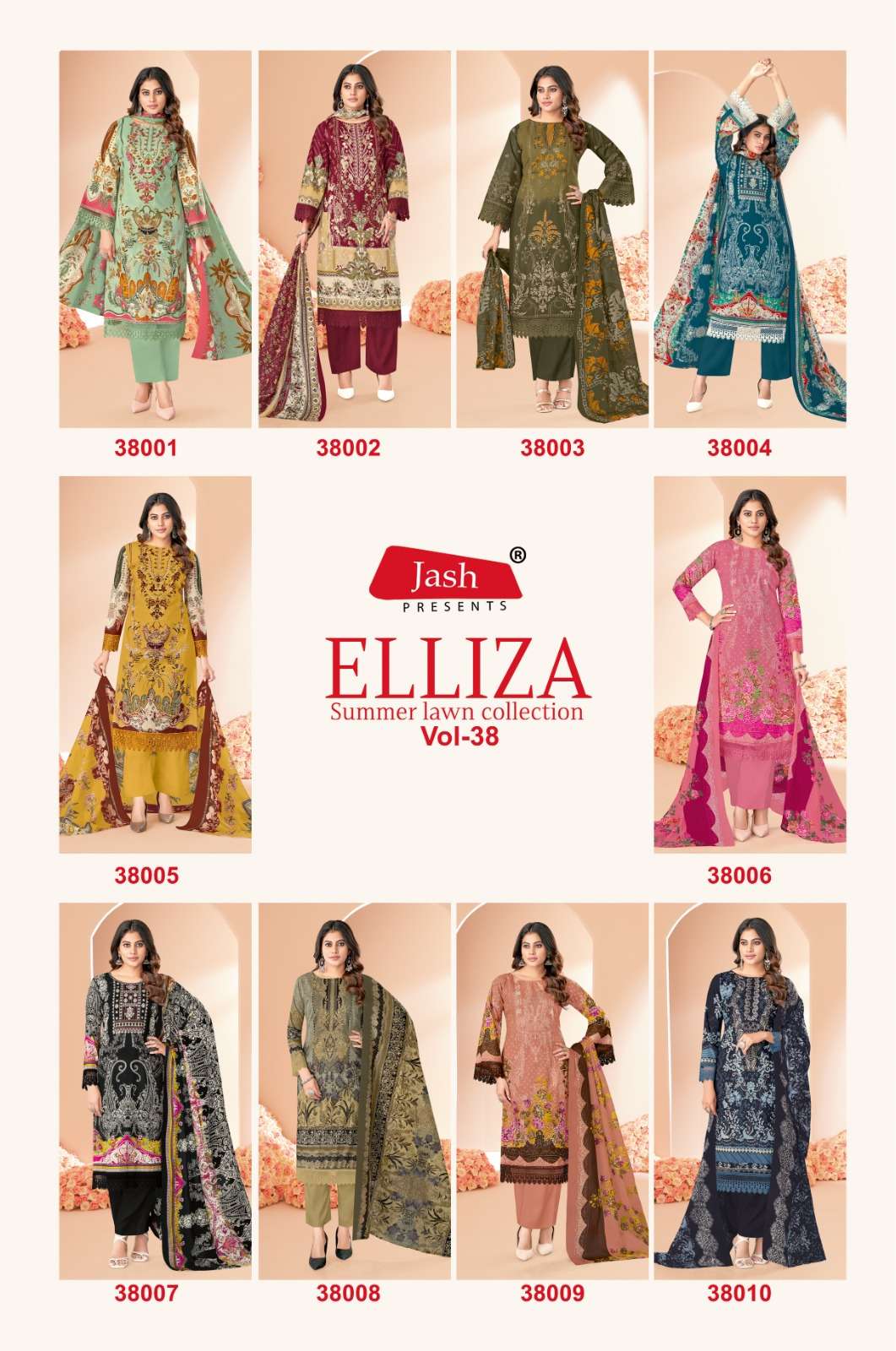 Elliza Vol 38 Jash Cotton Karachi Salwar Suits Exporter Gujarat