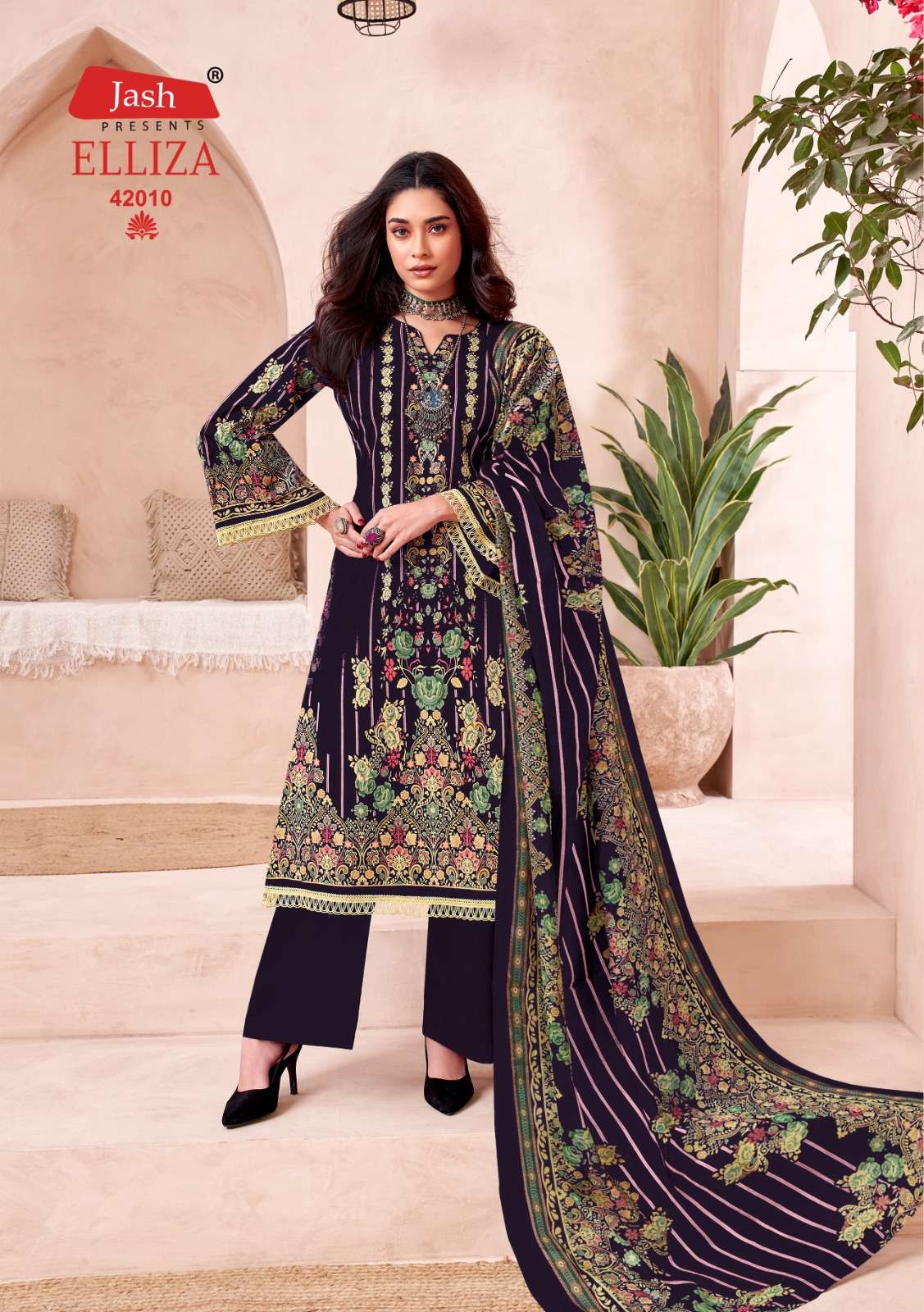 Elliza Vol 42 Lawn Collection Jash Cotton Karachi Salwar Suits Wholesale Price