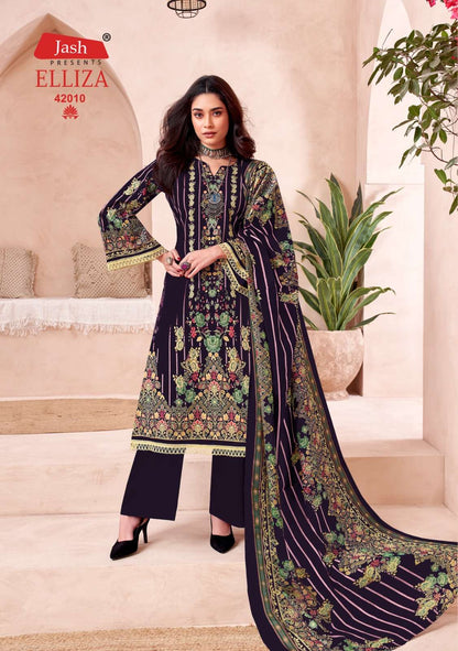 Elliza Vol 42 Lawn Collection Jash Cotton Karachi Salwar Suits Wholesale Price