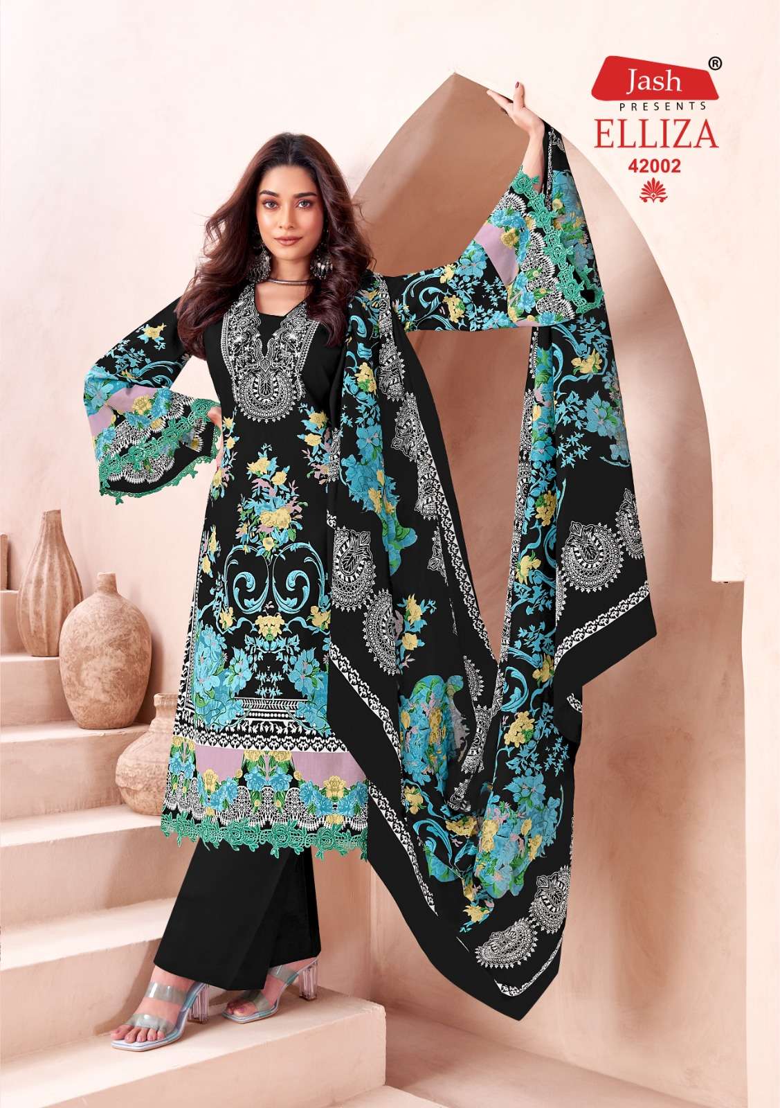 Elliza Vol 42 Lawn Collection Jash Cotton Karachi Salwar Suits Wholesale Price