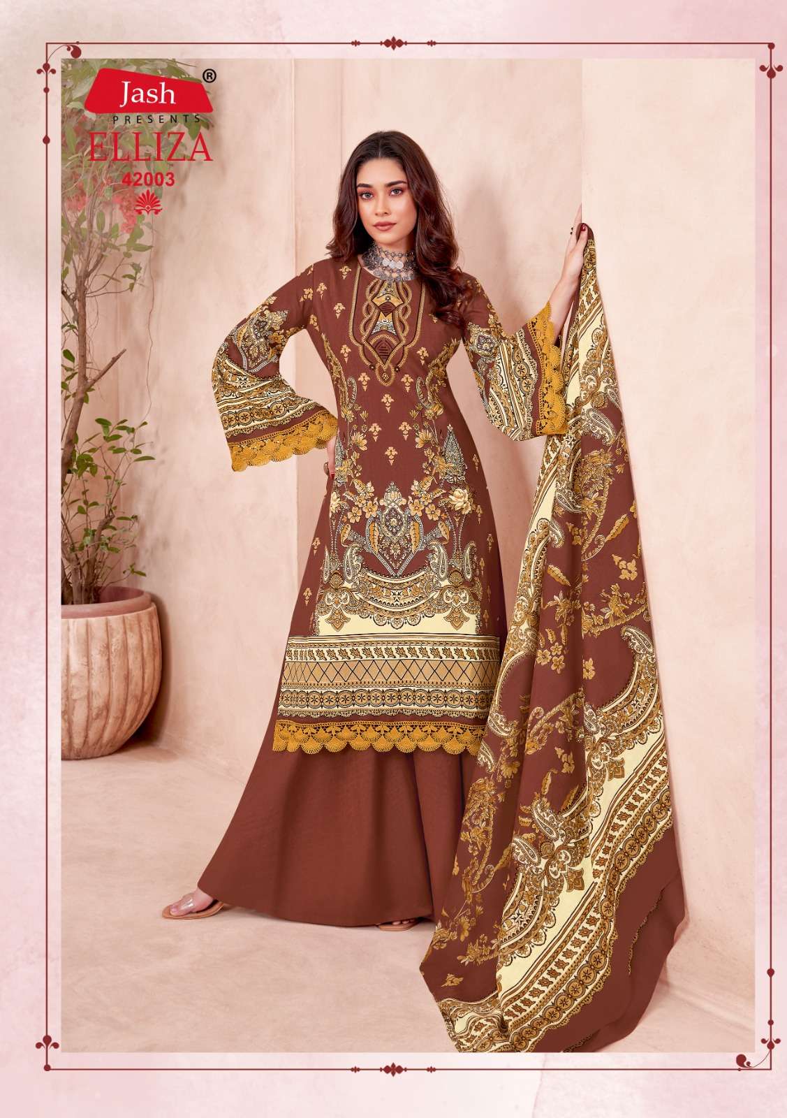 Elliza Vol 42 Lawn Collection Jash Cotton Karachi Salwar Suits Wholesale Price