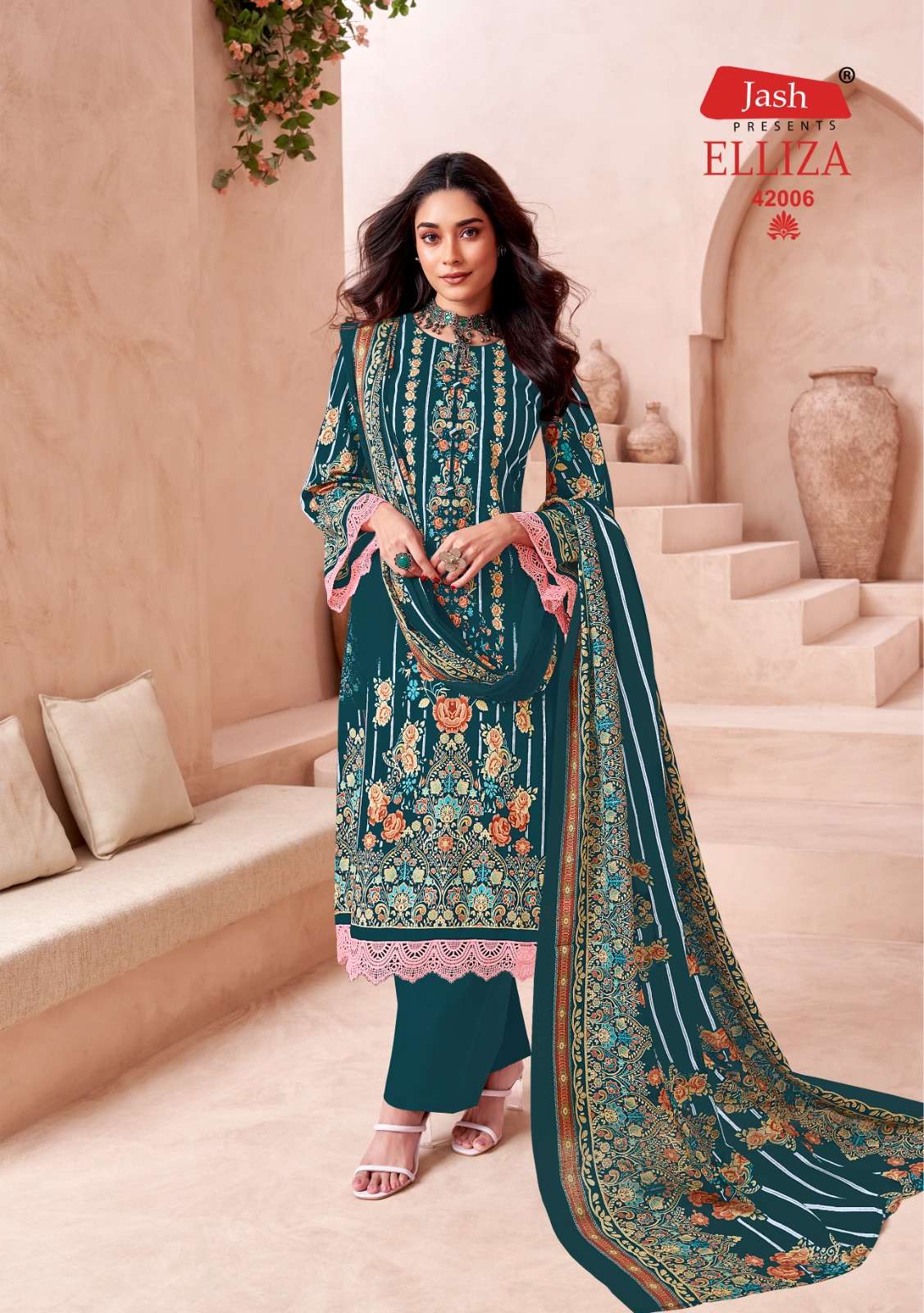 Elliza Vol 42 Lawn Collection Jash Cotton Karachi Salwar Suits Wholesale Price